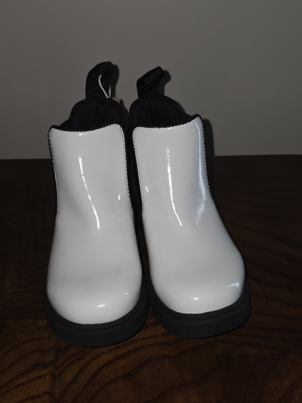 Native Shoes White Kensington TREKLITE GLOSS Boots with Black Soles
